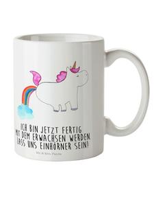 Детская кружка с пукающим единорогом и надписью на белом фоне Mr. & Mrs. Panda