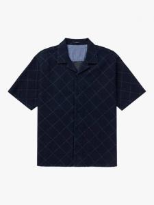 Хлопковая рубашка для боулинга Regular Fit с жаккардовым узором DENHAM, Dark Blue