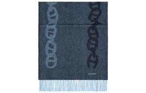 HERMES Вязаный шарф мужской морской синий/небесно-голубой, Ocean Blue/Sky Blue