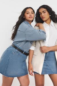 Мини юбка из 100% хлопкового денима Simply Be, синий