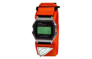 CASIO Мужские часы Retrofit Series с кварцевым механизмом и нейлоновым ремешком, черный циферблат