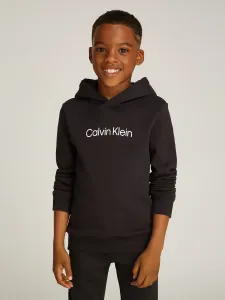 Толстовка с капюшоном Calvin Klein Jeans "Inst. Толстовка с логотипом Reg. Terry", для детей до 16 лет, с надписью-логотипом, черный