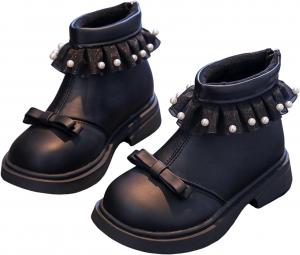 Ботильоны IWIHMIV на щиколотку с задней молнией, удобные повседневные ботинки из искусственной кожи, модные зимние теплые короткие ботинки, Black