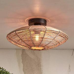 Потолочный светильник GOOD&MOJO Tanami Typ B, бежевый - железо - ротанг - 40 x 10 x 40 см