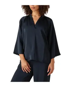 Темно-Синяя полиэстеровая блузка для женщин Bruuns Bazaar, синий