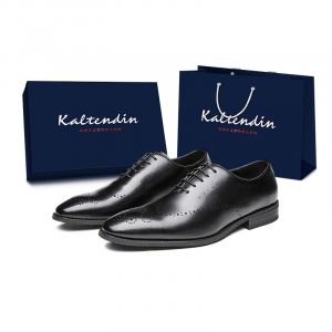 Kaltendin Винтажные броги с острым носком из коровьей кожи, мужские, черные