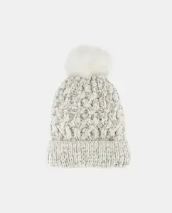 Шапка из люрексного велюра Green Coast, экрю