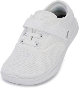 Детские кроссовки WHITIN с широким носком для малышей и детей младшего возраста, а также минималистичные кроссовки для мальчиков и девочек с нулевым перепадом высоты подошвы, белый