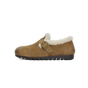 Туфли Birkenstock на флисовой подкладке. Низкие повседневные туфли для женщин PT'SON, Khaki