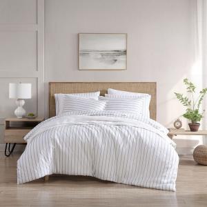 Комплект пододеяльников в полоску Stone Cottage Trenton с накладками, зеленый