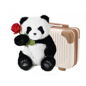 Panda And Flower, плюшевая кукла September Age, высота 30 см и 39 см SENDEN'S, wahua [бежевый gift box]