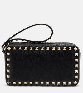 Кожаный клатч Rockstud Small Valentino Garavani, Nero