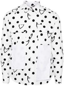 Black Comme Des Garçons рубашка в горох, белый