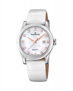 C4736/1 Новинка белые кожаные женские часы Candino, белый