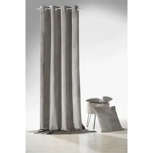 Weckbrodt штора "Валентин", (1 шт.), штора на люверсах, непрозрачная, имитация бархата, велюр, однотонные цвета, цвет Betonoptik
