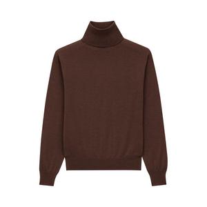 Свитер Saint Laurent Turtleneck Sweater In Cashmere, Wool And Silk, Chocolat