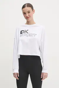 Хлопковый топ Dkny с длинными рукавами, белый
