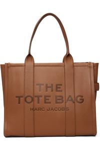Marc Jacobs Большая кожаная сумка-тоут бежевого цвета