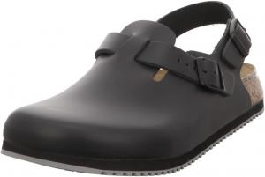 Женские сабо Birkenstock Tokio с супергрипом, кожаные, черный