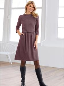 Heine Трикотажное платье с узором из черных и пыльно-розовых нитей