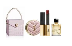 SAINT LAURENT Набор косметики gold bar воздушная пудра помада+libre парфюмерная вода легко растушевывающийся консилер