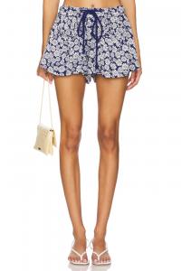 Шорты с необычным принтом на резинке Free People, navy combo