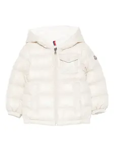 Стеганая куртка с капюшоном Moncler Enfant, нейтральный