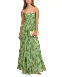 Платье из шелкового бархата Renay Cult Gaia, зеленый