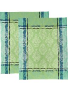 Erwin Müller Жаккардовое кухонное полотенце из смеси льна и льна, комплект из 2 штук, зеленого цвета