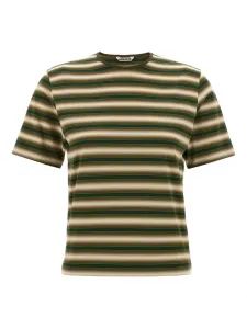 Футболка в полоску Auralee, зеленый
