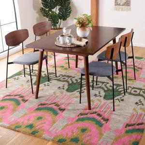 Ковер SAFAVIEH, 275 x 366 см, Ikat Collection, Beige & Yellow, ручной работы из шерсти, идеально для помещений с высокой проходимостью в гостиной, спальне (IKT464A)