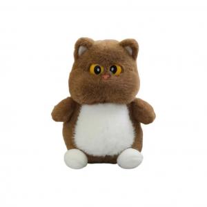 Мягкая игрушка Copper Bell Big Eye Cat OUYIN, коричневый