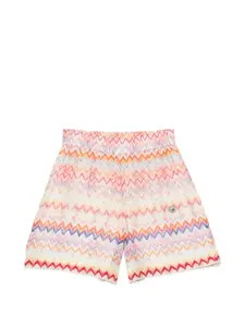 Шорты с зигзагообразным принтом Missoni Kids, бежевый