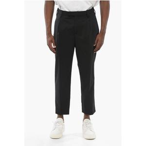 Узкие брюки с двойной складкой и шлевками для ремня Neil Barrett, черный