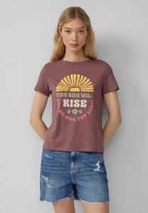 Футболка QS MIT FRONTPRINT, Aubergine/Pink