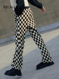 Брюки вельветовые Moco клетчатые, коричневый