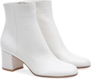 Женские ботильоны с массивным средним каблуком, круглым носком и боковой молнией, короткие стильные ботильоны для осени и зимы, удобные для вечеринок и повседневной офисной работы Generic, White