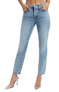 Классические прямые джинсы с высокой талией цвета Indigo301 GOOD AMERICAN