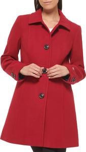 Женское мягкое роскошное шерстяное пальто на пуговицах от Tommy Hilfiger, Soft Luxe Red