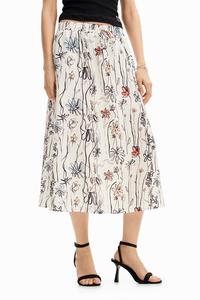 Цветочная миди-юбка в художественном стиле