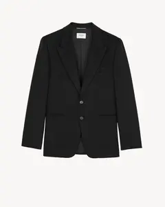 Пиджак из шерсти с кашемиром SAINT LAURENT, черный