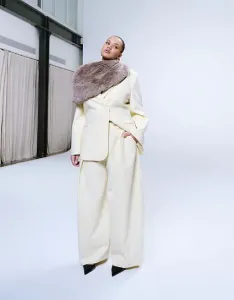 Желтые свободные брюки прямого кроя ASOS DESIGN Curve