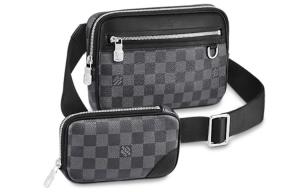 Сумка-мессенджер из телячьей кожи 2 в 1, через плечо, классическая женская черная LOUIS VUITTON