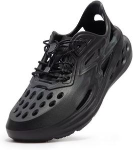 Мужские сабо 361 Big3 Foam Runners, легкая водная обувь, пенные сандалии с мягкой подошвой для пляжа, нескользящие с закрытым носком, классические кроссовки для душа, зала и прогулок 361°, черный/серый