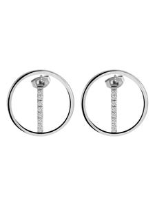 Adeliás Женские серьги - серьги-гвоздики из нержавеющей стали со стразами, серебристого цвета