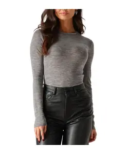 Серая футболка с длинными рукавами. Envii, серый