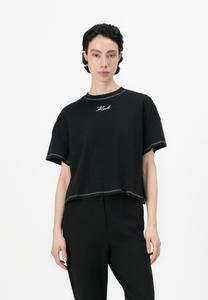 Базовая футболка CONTRAST STITCH KARL LAGERFELD, черный