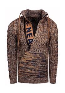 Вязаный свитер со стильным вырезом RUSTY NEAL, коричневый