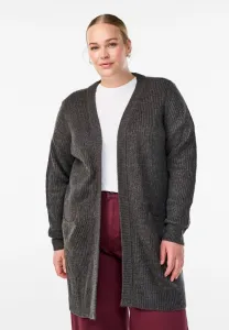 Длинный кардиган flash с короткими рукавами Zizzi, Dark Grey Melange