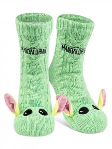 Носки United Labels Star Wars The Mandalorian Baby Yoda Grogu Hüttensocken Kuschelsocken, зеленый